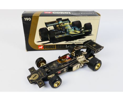 Corgi - A boxed #190 Corgi J.P.S Lotus Formula 1 race car - Scale is 18:1. Race car appears in good condition, but has some d