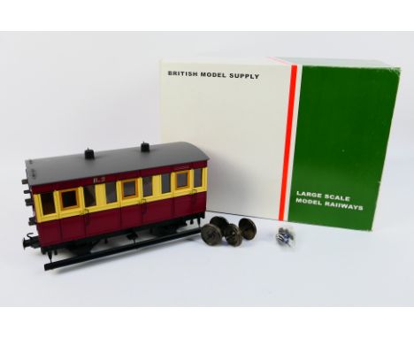 British Model Supply (Accucraft) - A boxed British Model Supply R19-10 G scale (gauge 1) Isle of Man 4 wheel 3rd class Coach 