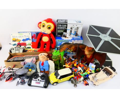 Hasbro - Modern Toys - Furby - Playmobil - Others - A mixed lot of vintage and modern toys, a Furby, soft toy, diecast, books