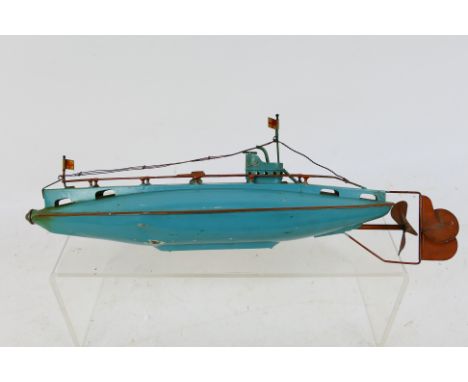 Bing - A tinplate L.6 wind-up submarine by Gerbruder Bing. The highly detailed boat which is marked to the deck with the styl