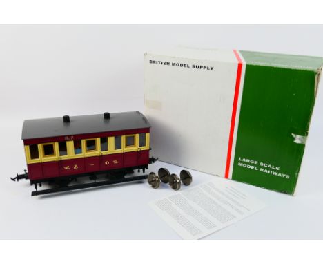 British Model Supply (Accucraft) - A boxed British Model Supply R19-10 G scale (gauge 1) Isle of Man 4 wheel 3rd class Coach 