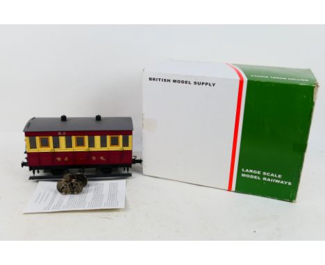 British Model Supply (Accucraft) - A boxed British Model Supply R19-10 G scale (gauge 1) Isle of Man 4 wheel 3rd class Coach 