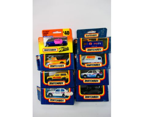 Matchbox - 7 x boxed cars including the sought after Skoda Estelle 130LR # MB-44, Vauxhall Astra GTE Police car # MB-8, Jeep 