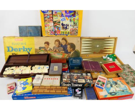 Merit - Waddingtons - Spears - A collection of vintage games including a boxed Electric Derby, Casino Roulette, Canasta, Clic