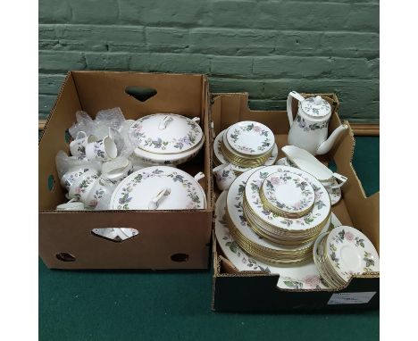 A Royal Worcester 'June Garland' pattern approx sixty five piece dinner, tea and coffee service