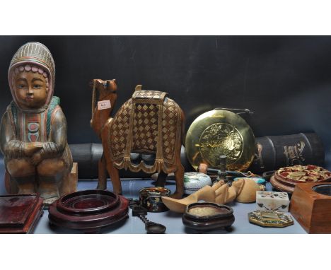 A large collection of Chinese and Burmese artefacts, all of 20th century origin to include large wooden painted child, inlaid