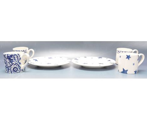 Emma Bridgewater - A collection of contemporary ceramic porcelain ware by Emma Bridgewater to include four coffee cups / tea 