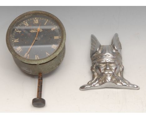 Automobilia - a vintage Jaeger car dashboard clock, 7.5cm dial with Roman numerals, keyless movement with winding stalk, 8.5c