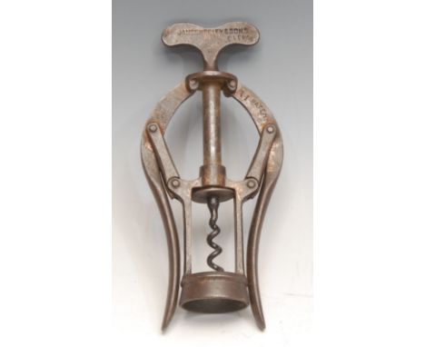 Helixophilia - a James Heeley &amp; Sons A1 Patent double lever corkscrew, traces of copper varnish, 17cm long 