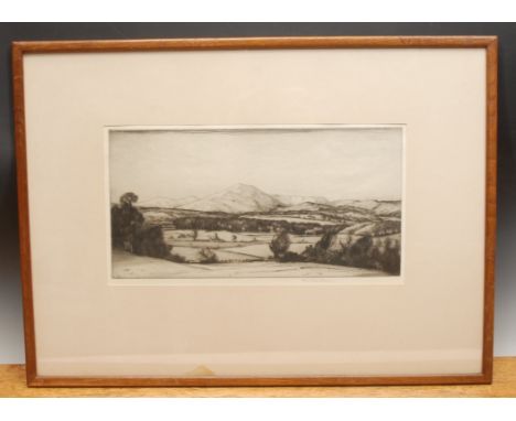 John George Mathieson (Scottish 1880 - 1954), by and after, Ben Ledi, drypoint etching, signed in pencil, 19.5cm x 36cm 