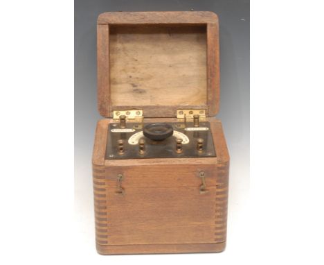 Vintage Radio - an early 20th century crystal wireless receiver, terminals labelled Aerial and Earth, central dial with 0 - 1