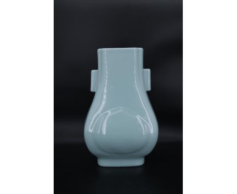 A Sky-blue Glazed Arrow Vase, Tongzhi mark and probably of the period, H:29.5cm., good condition