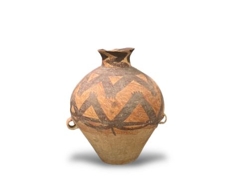 A Painted Pottery Jar, Neolithic period , A Painted Pottery Jar, Neolithic period  see photos L:32cm 