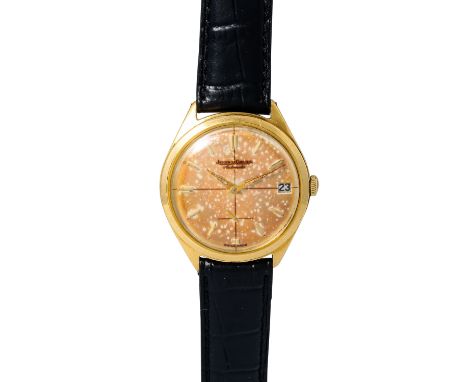 JAEGER-LECOULTRE Vintage Tropical Crosshair Herren Armbanduhr, 1950er Jahre. Gelbgold 18K, verschraubter Gehäuseboden. Hammer