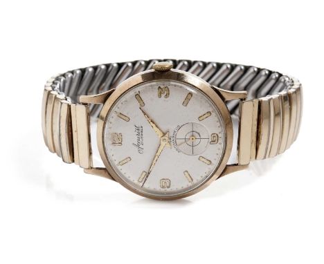 An Accurist 9ct gold cased manual wind wristwatch, the circular dial with Arabic numeral and baton hour markers, subsidiary s