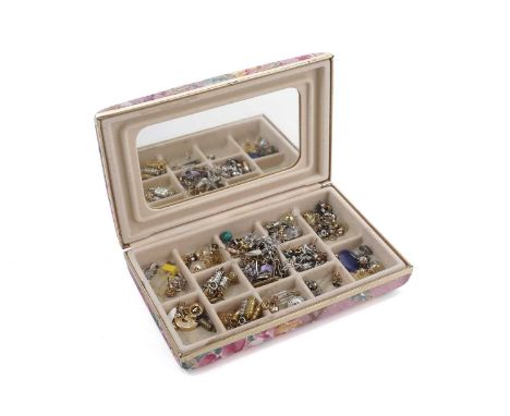 A pair of diamond stud earrings, the round brilliant-cut diamonds weighing a total of approximately 0.40 carats, in gilt meta