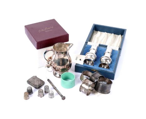 A selection of silver items, comprising: and Elizabeth II cream jug, by Wakely &amp; Wheeler, London 1977, in the Georgian st
