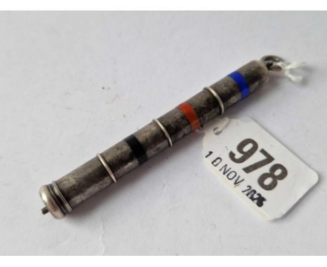 A silver and enamel decorated triple pencil from Asprey 