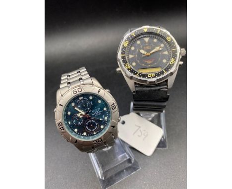 A CITIZEN alarm chronograph watch WR100 and a CASIO chronograph wrist watch