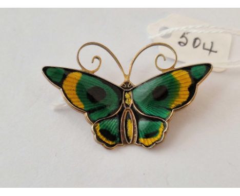 A David Anderson silver gilt and enamel butterfly brooch