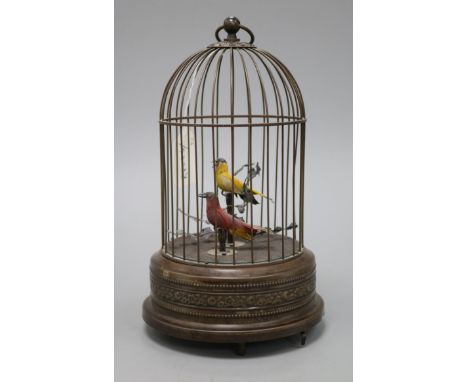 Two automaton birds in a cage total height 3cm