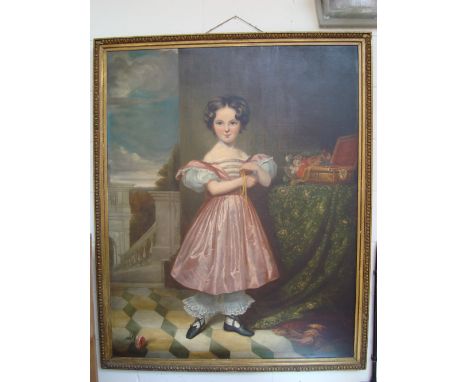 Charles Skottowe (Irish 1793 - 1842). A full length portrait of Miss Tate, oil. Signed and dated 1833, in contemporary gilt g