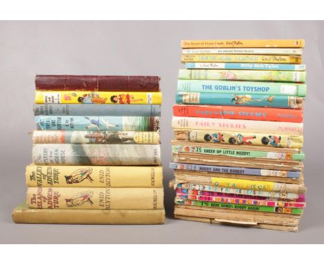 A box of thirty three vintage Enid Blyton books. To include Amelia Jane Again, three cheers secret seven and Noddy etc.  Cond