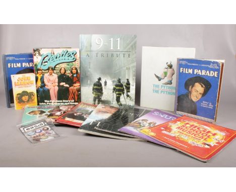 A collection of vintage film, TV &amp; music books (13). To include The John Lennon Story, The Pythons Autobiography by the P