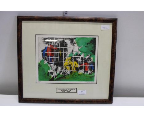 A limited edition print by Rafael R de Rivera awarded to Alan Roberts by the Spanish FA June 1996 