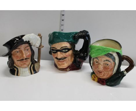 Three vintage Royal Doulton character jugs 