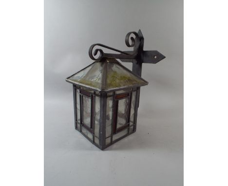 A Metal and Glass Wall Mounting Outside Light Fitting