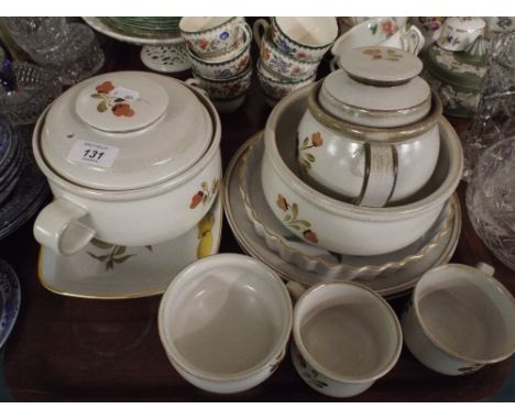A Tray of Denby Dinner Wares, Royal Worcester, Evesham etc