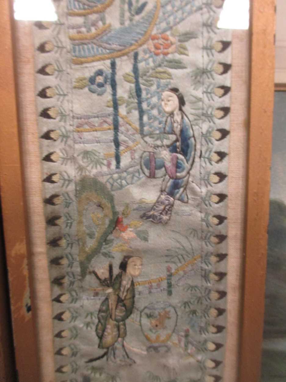 Chinese silk embroidered panels, circa 1890 in - Cheffins Fine Art