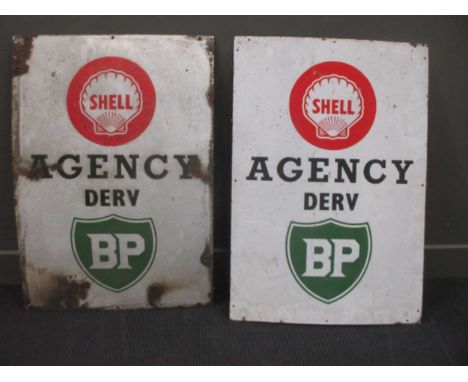 Two vintage Shell/BP enamel signs