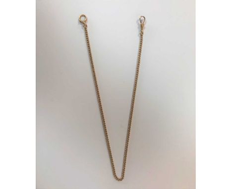the narrow gauge rolled curb link chain terminating in a bolt ring and swivel catch fastening, length 38.5cm and weight, 9.6g