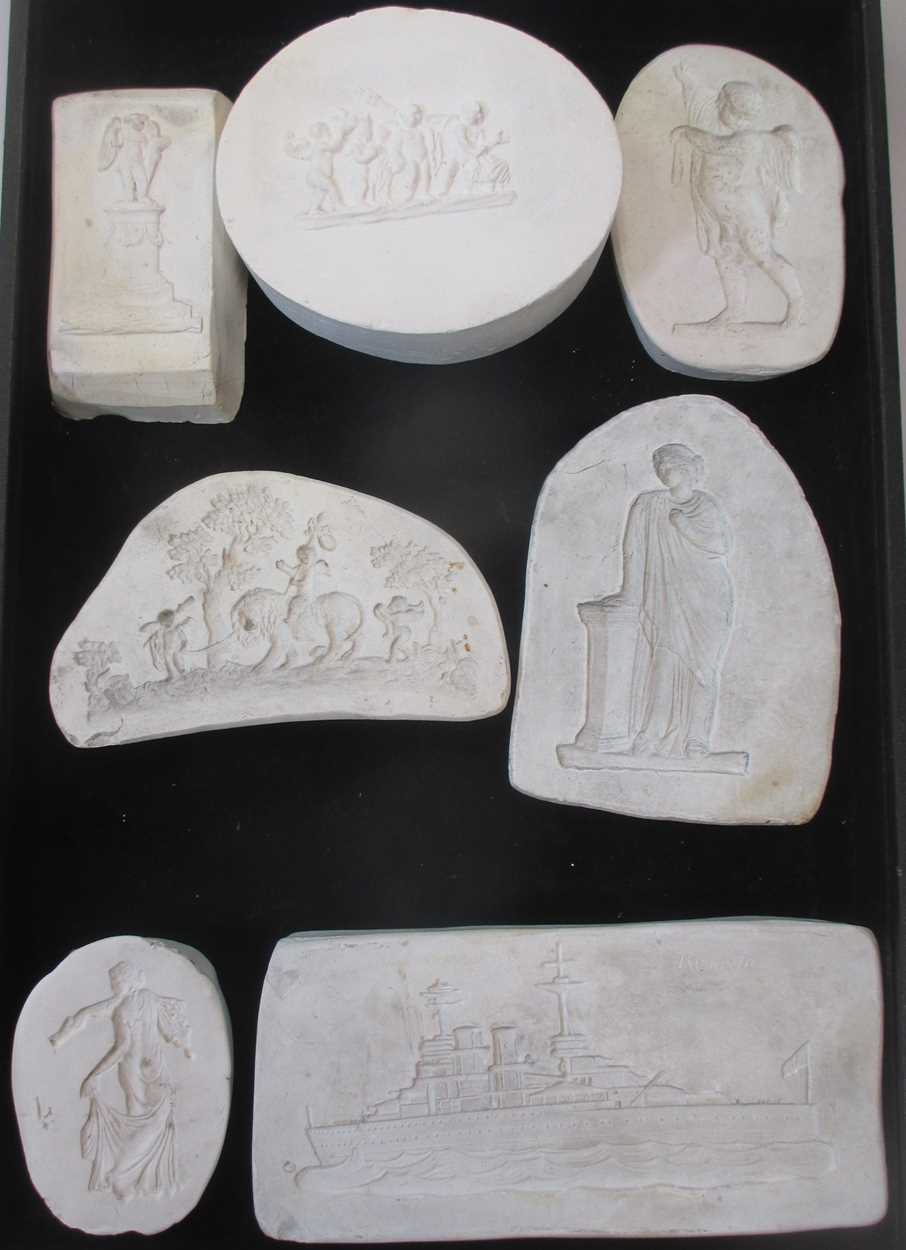 An interesting group of plaster moulds for sprigging, to include