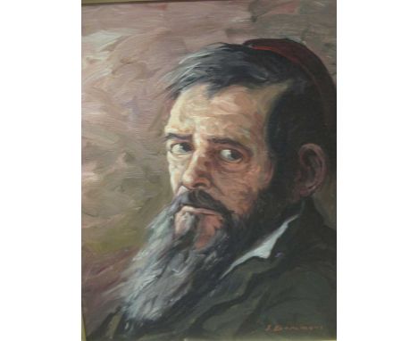 (20th century School), Portrait on an elderly man, indistinctly signed, oil on canvas, 50 x 40cm