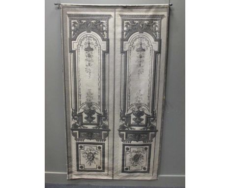 A printed fabric panel 106 x 195cm