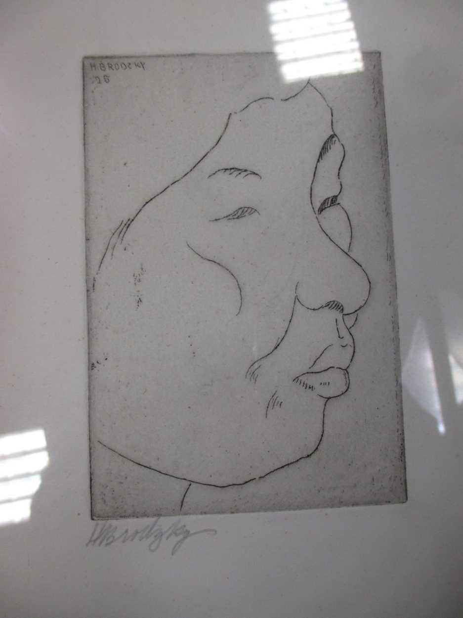 Horace Brodzky (Australian 18851969), Head of a woman, signed, etching, 30 x 22cm Emil Orlik