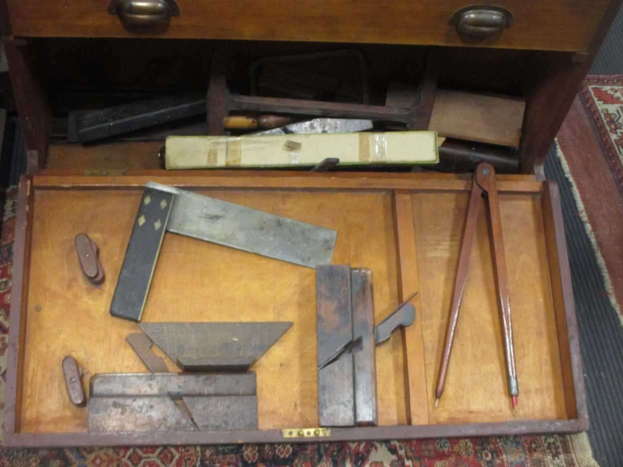 A good collection of antique moulding planes and other woodworking ...