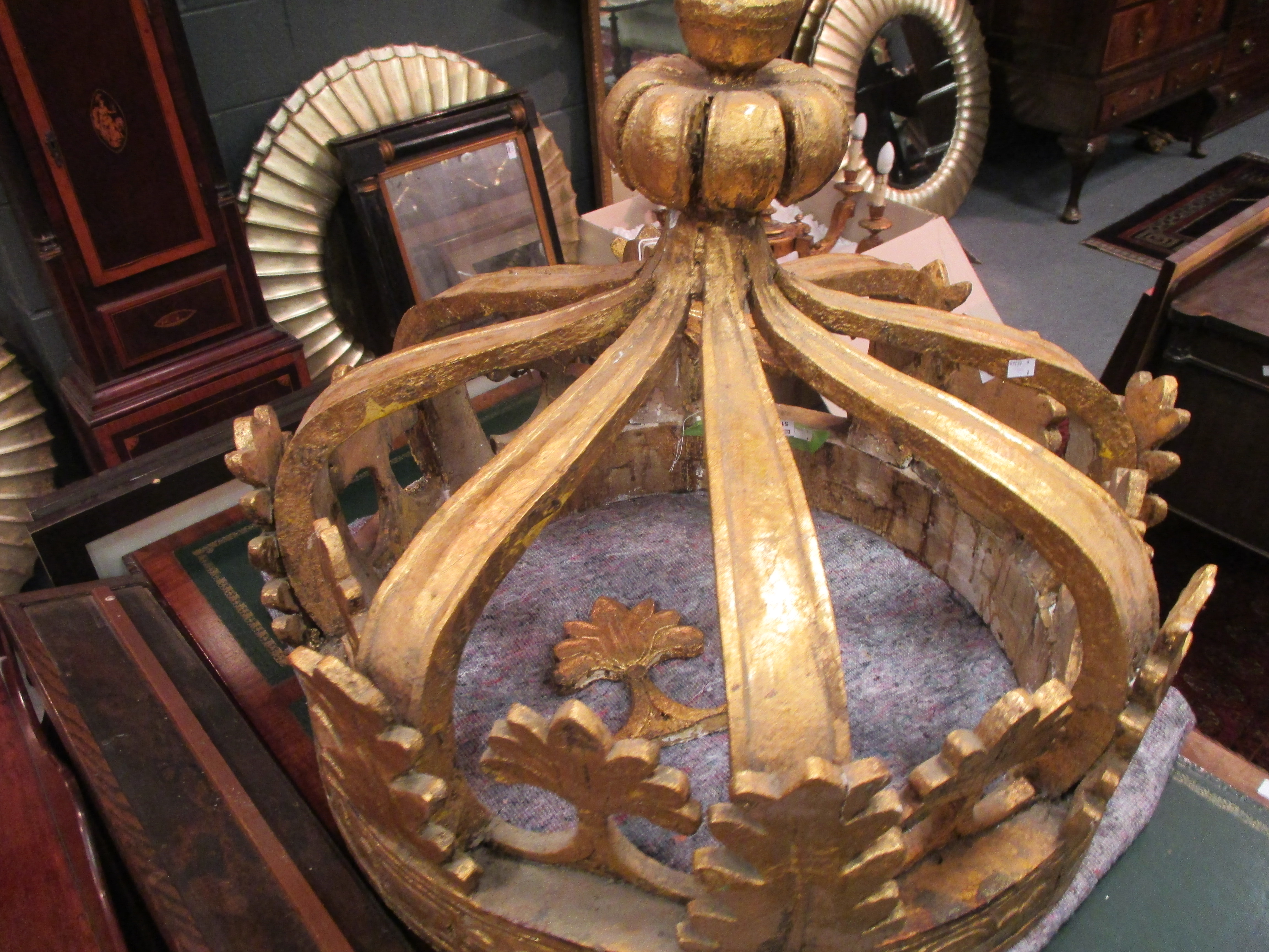 A large giltwood ornamental crown in  cheffins fine art