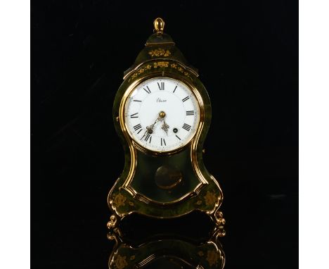 A reproduction Eluxa 8-day mantel clock, case height 37cm, with key and pendulum 