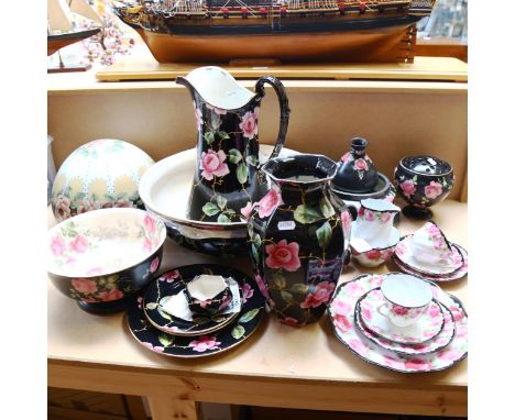 A group of Crown Ducal, transfer printed glass ceiling light bowl etc 