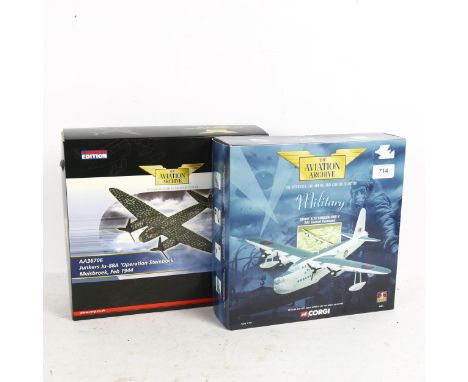CORGI - 2 x The Aviation Archive diecast model planes, comprising 48801 Short S.25 Sunderland V, and AA36706 Junkers Ju-88A '