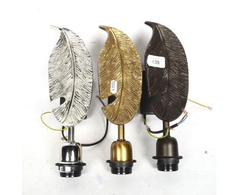 3 Heathfield Lighting wall lights of foliate design, height 28cm 