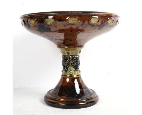 Royal Doulton Art Nouveau table centre, with tube-lined decoration, height 25cm 