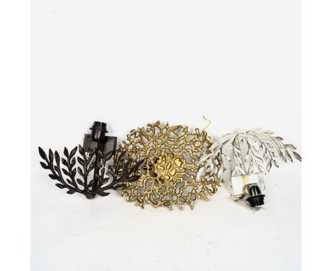 2 similar Heathfield Lighting cast-metal wall lights, and another, 34cm across 
