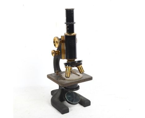 An American Spender Buffalo cast-iron and brass microscope 