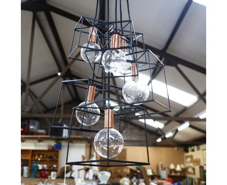 A contemporary 6-light modernist ceiling light fitting 