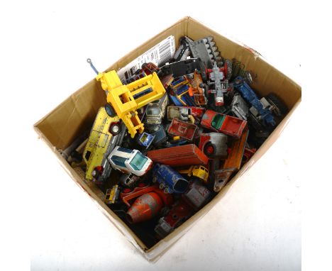 A quantity of Vintage diecast model cars, including Corgi Cargoes milk churns etc (boxful) 